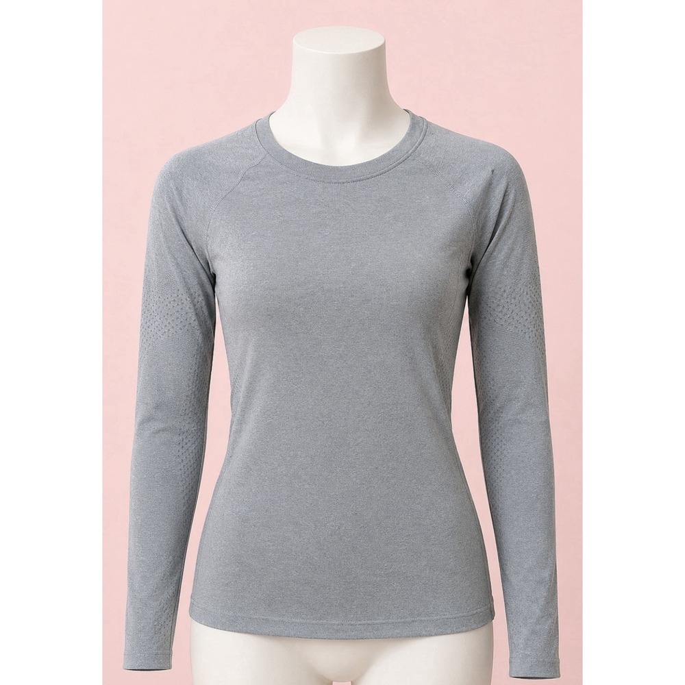 FIGS Women's Salta Long Sleeve Underscrubs Size Medium Light Blue Heathered